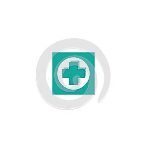 Medical cross logo vector icon