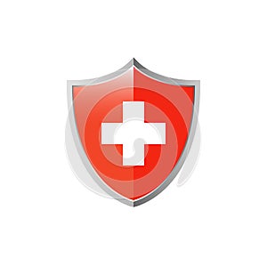 Medical cross and shield icon