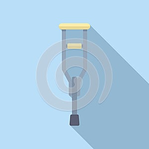 Medical crutches icon flat vector. Healthcare help