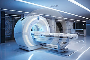 Medical CT or MRI or PET Scan Standing in the Modern Hospital Laboratory. CT Scanner, Pet Scanner in hospital in radiography