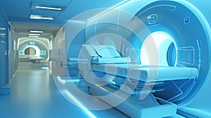 Medical CT or MRI or PET Scan Standing in the Modern Hospital Laboratory. Technologically Advanced