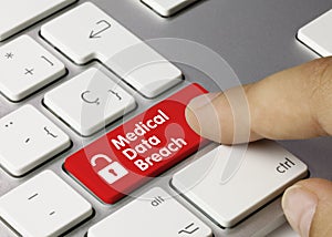 Medical Data Breach - Inscription on Red Keyboard Key