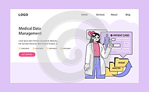 Medical Data Management concept. Flat
