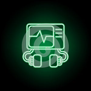 Medical, defibrillator icon in neon style. Element of medicine illustration. Signs and symbols icon can be used for web, logo,