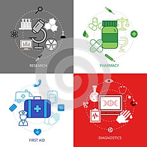 Medical Design Concept Icons Set