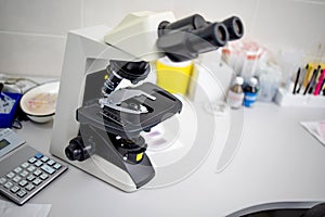 Medical Development Laboratory: Microscope in Advanced Pharma Lab