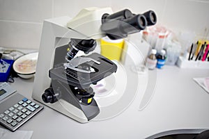 Medical Development Laboratory: Microscope in Advanced Pharma Lab photo