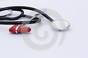 Medical devices on white background