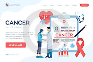 Medical diagnosis - Cancer. Doctor taking care of patient. Detecting and Diagnosis of Oncological Disease. Cancerous Malignant