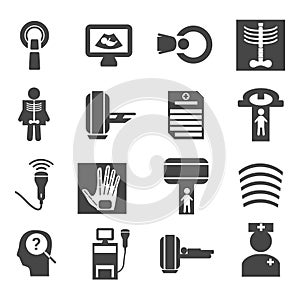 Medical diagnostic and test icons set