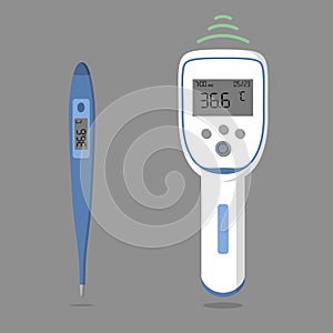 Medical digital non-contact thermometer gun for body temperature measuring  and digital electronic classic thermometer