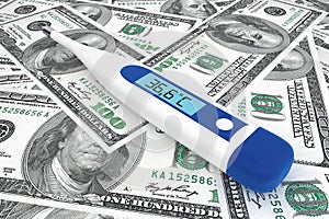 Medical digital thermometer with money