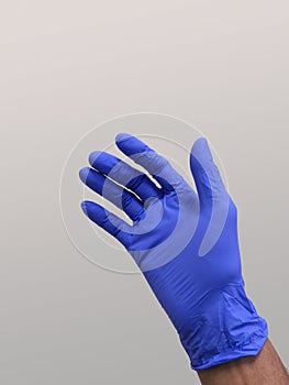 Medical Disposable Blue Nitrile Gloves On Hand