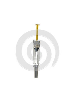 Medical disposable syringe isolated on a white background