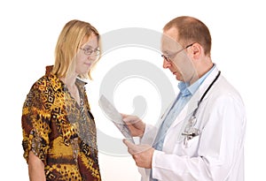 Medical doctor examining a patient