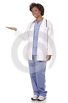 Medical doctor holding an object