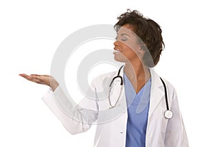 Medical doctor holding an object