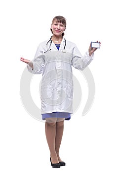 Medical doctor showing business card