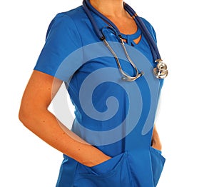 Medical doctor in uniform with stethoscope