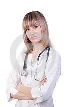 Medical doctor woman with stethoscope