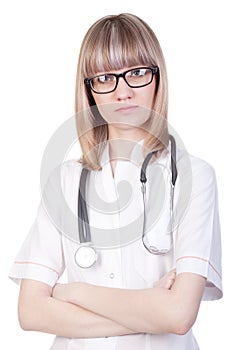 Medical doctor woman with stethoscope