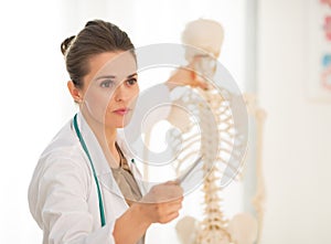 Medical doctor woman teaching anatomy