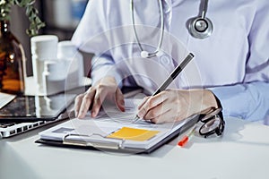 Medical doctor working with operating room as concept