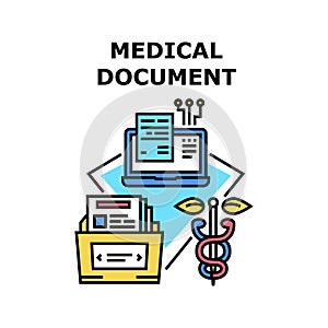 Medical Document Vector Concept Color Illustration