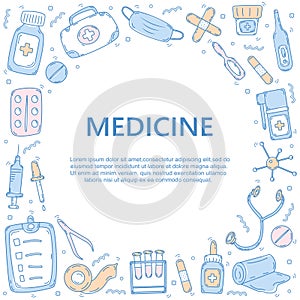 Medical doodle background 1