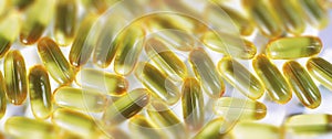 Medical drugs transparent capsules of yellow color