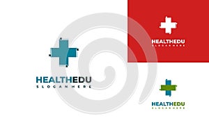 Medical education logo design modern concept, medical learn logo design icon template