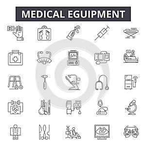 Medical eguipment line icons, signs, vector set, linear concept, outline illustration