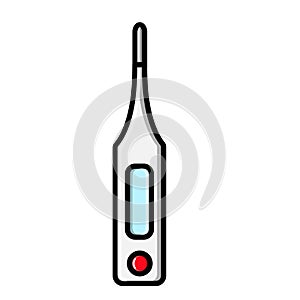 Medical electronic thermometer to measure body temperature, icon on a white background. Vector illustration