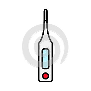 Medical electronic thermometer to measure body temperature, simple icon on a white background. Vector illustration