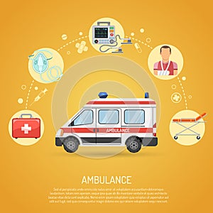 Medical emergency ambulance concept