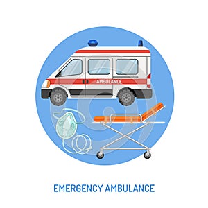 Medical emergency ambulance concept