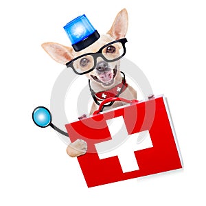 Medical emergency doctor dog