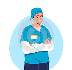Medical employee in uniform vector concept