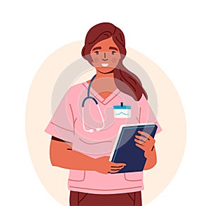 Medical employee in uniform vector concept