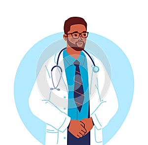 Medical employee in uniform vector concept