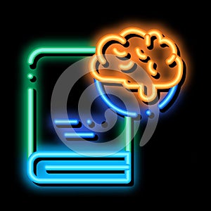 Medical Encyclopedia Biohacking neon glow icon illustration