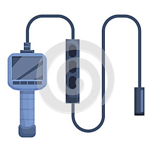 Medical endoscope icon, cartoon style