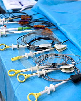 Medical endoscopy instruments photo