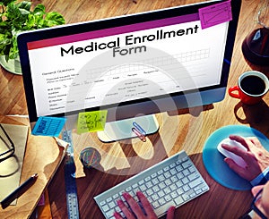 Medical Enrollment Form Document Medicare Concept photo