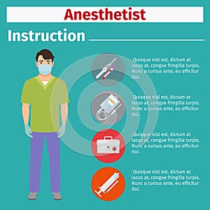 Medical equipment instruction for anesthetist