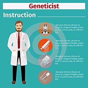 Medical equipment instruction for geneticist