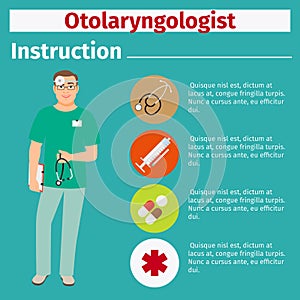 Medical equipment instruction for otolaryngologist