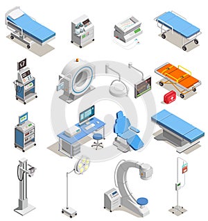 Medical Equipment Isometric Icons