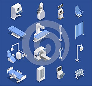 Medical Equipment Isometric Set