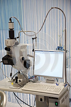 Medical Equipment. Microscope with camera